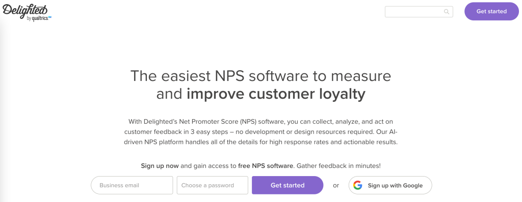 Delighted, an NPS tool.