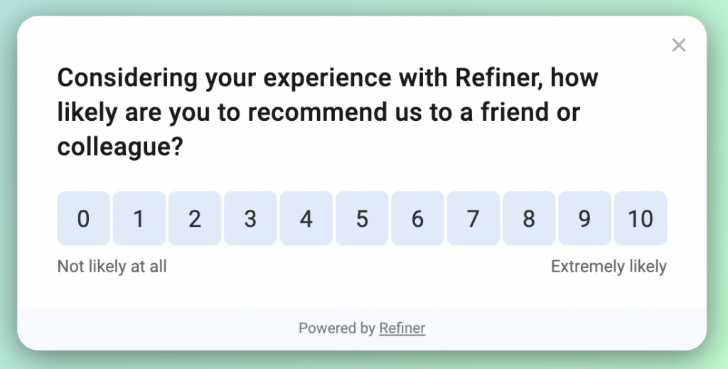 More complex question asked in NPS feedback.