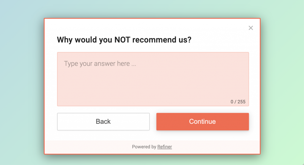 Illustration of a NPS follow-up question
