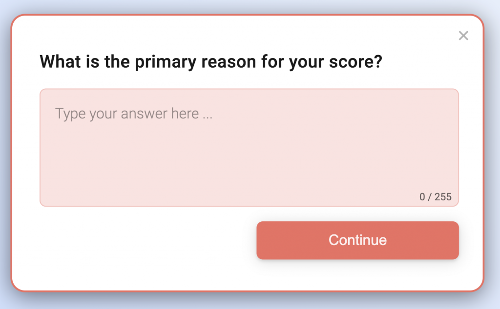 An example of an NPS follow-up question.