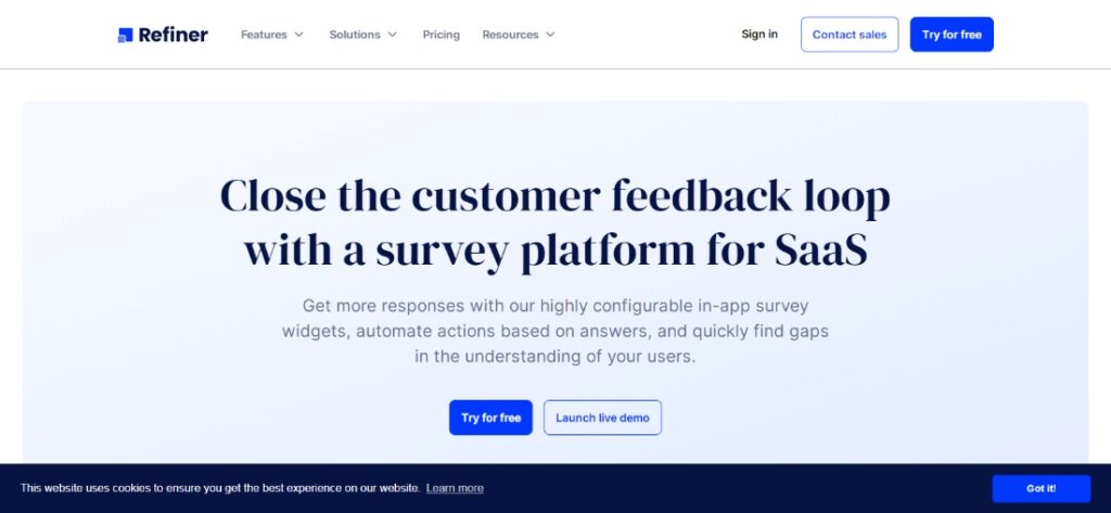 In-app survey software.