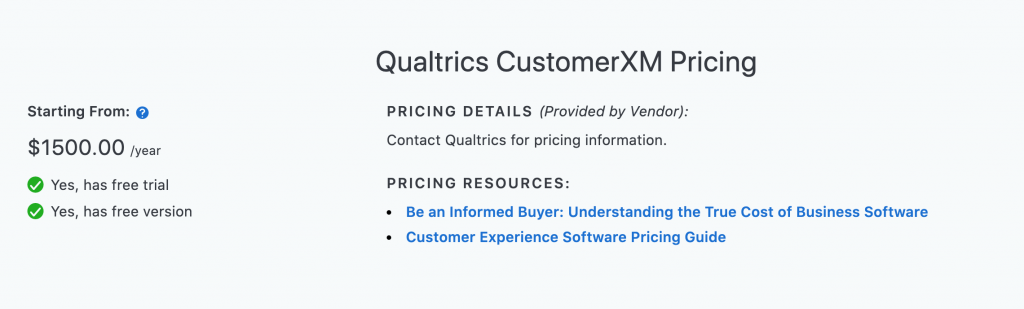 Qualtrics pricing.