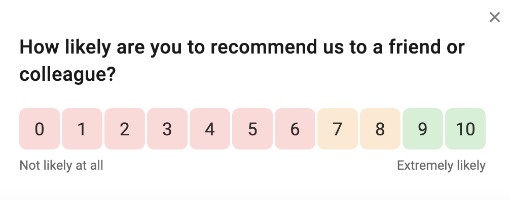Product survey question example 1. 