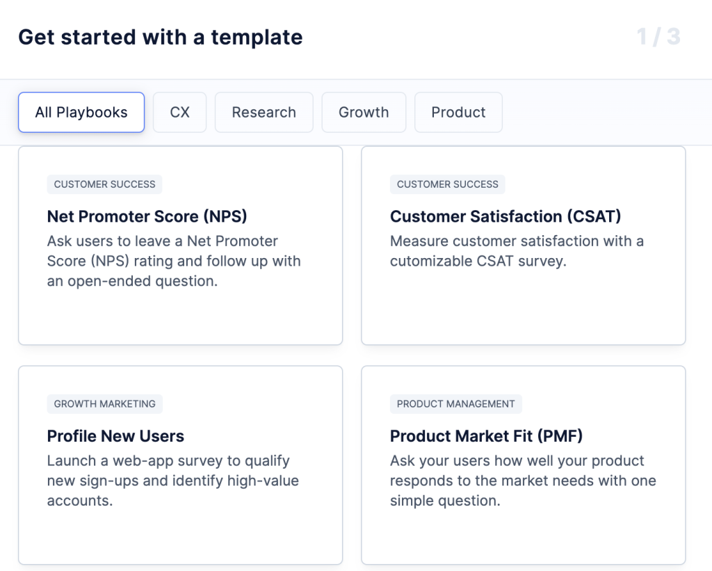 Customer survey templates.