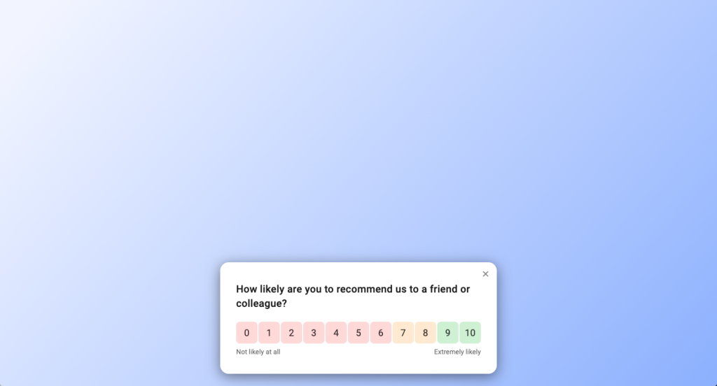 in-app survey example.