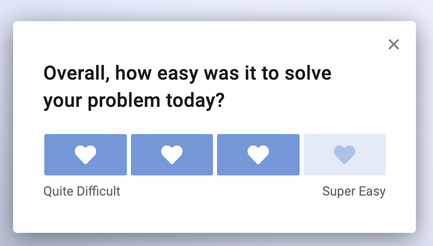 Another example of a customer effort score question.