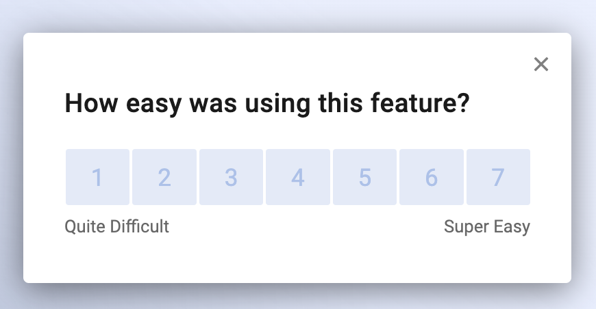 An example of a CES survey using a numbered scale.