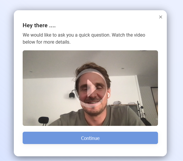 Example of a video used in an in-app survey.