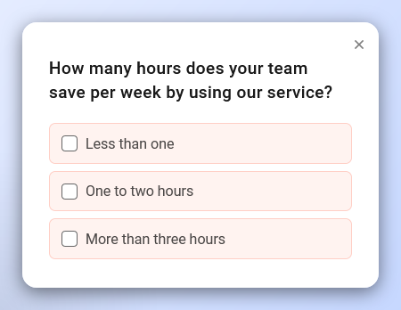 UX research survey example. 