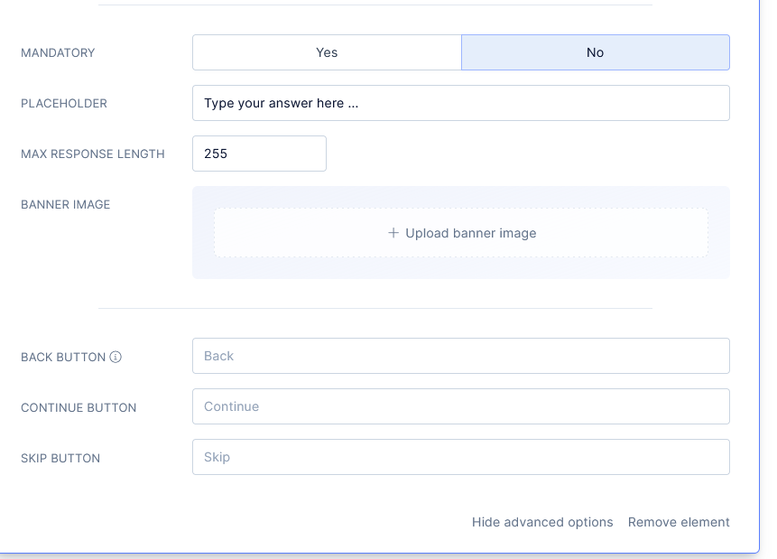 NPS setting - additional settings. 