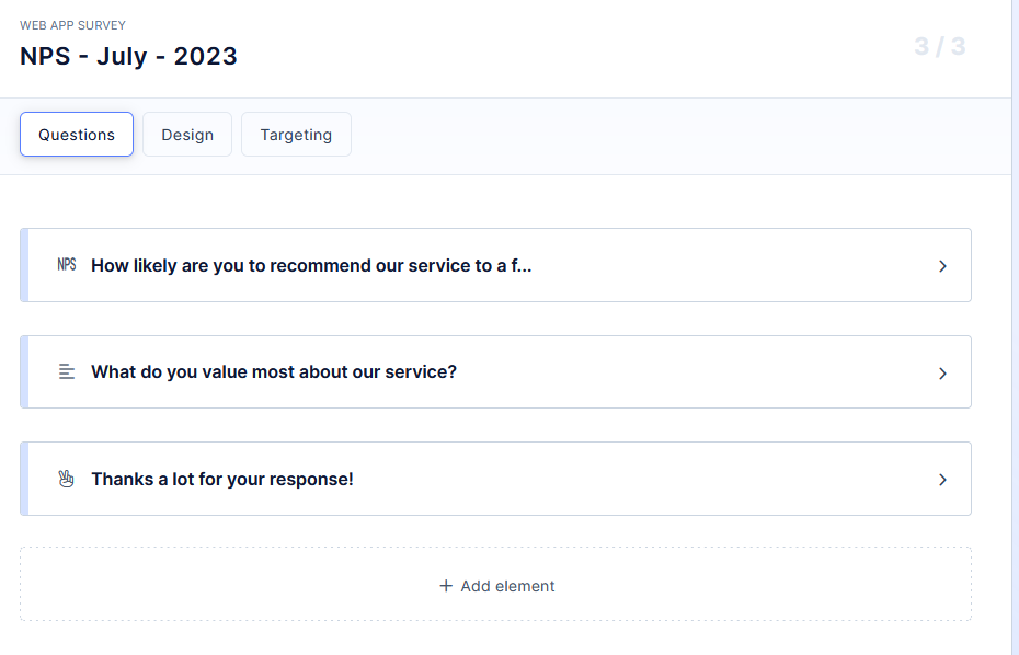 NPS survey structure. 