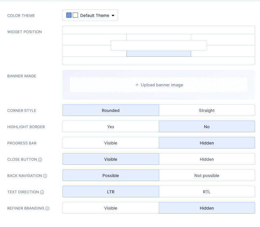 Survey styling options.