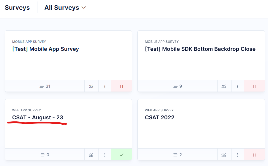 List of CSAT surveys.