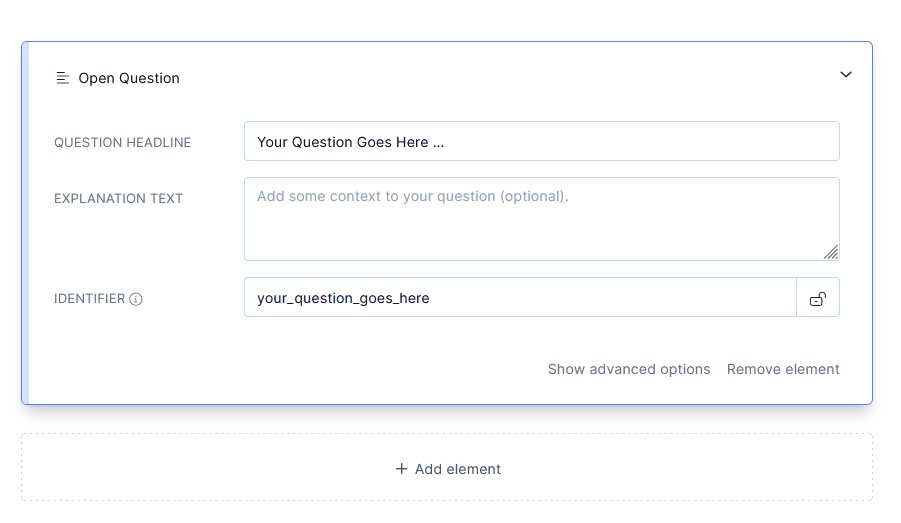 Open ended question in CSAT survey.