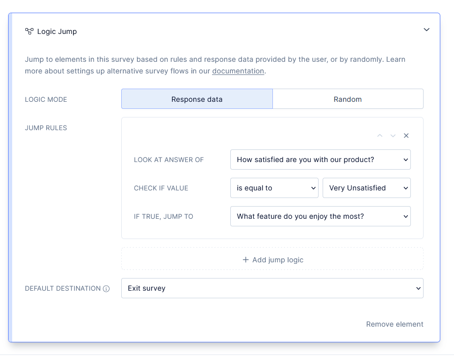 CSAT survey logic example.