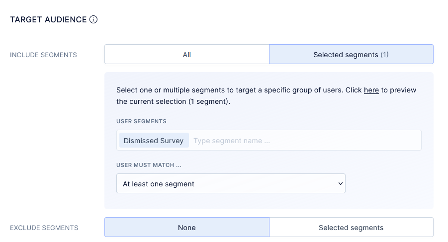 CSAT audience segmentation example.