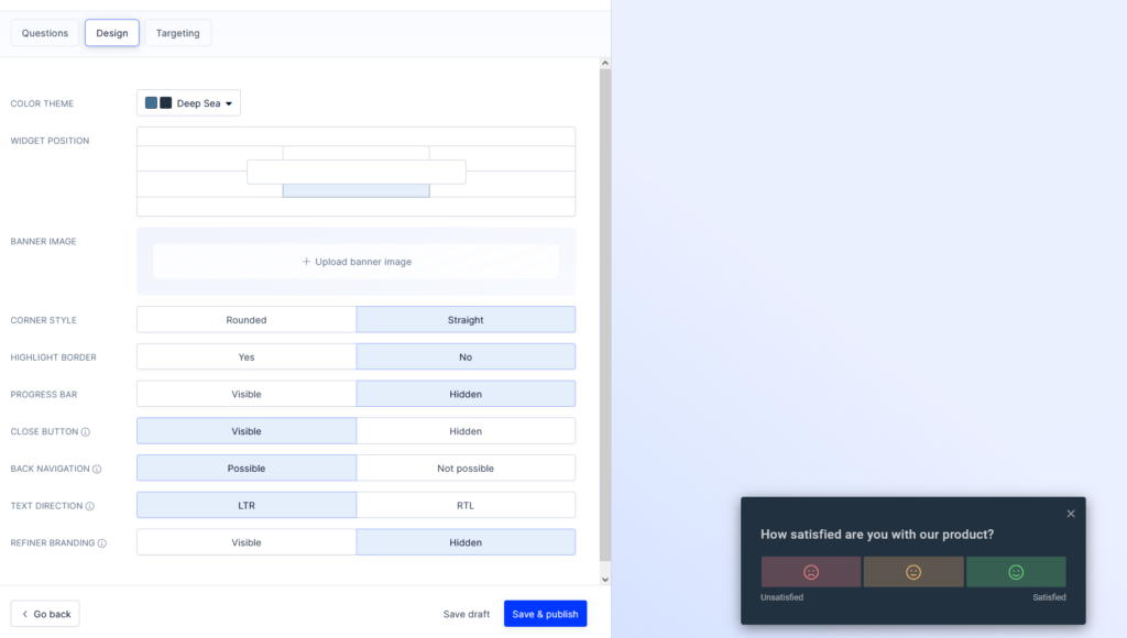 An example of a CSAT widget design.