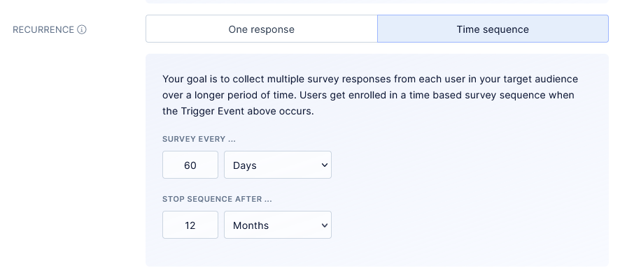 CES Survey timing settings.