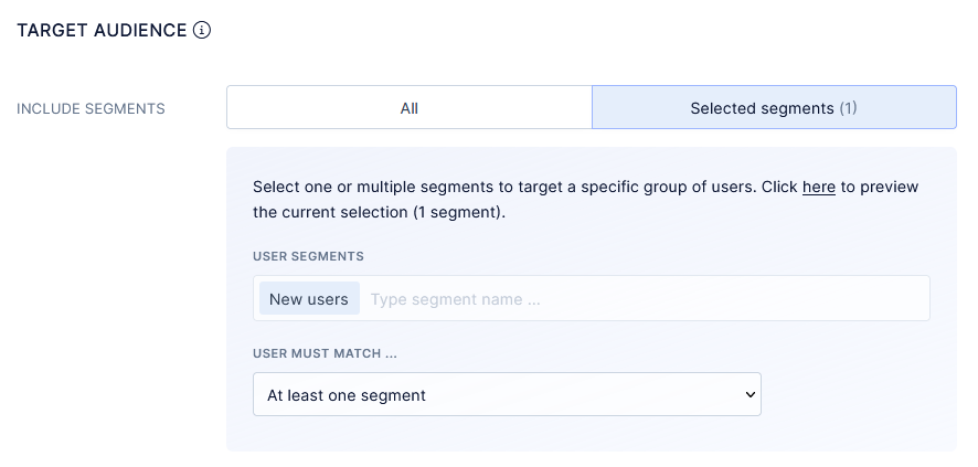 User segments.