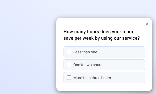 Another example of a popup survey.