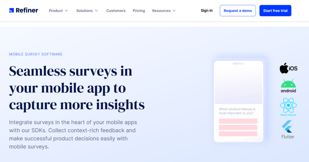 Refiner, the best mobile survey app.