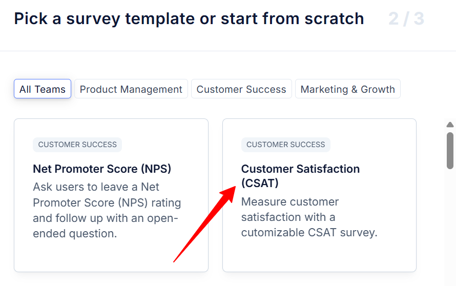 in-app CSAT survey template. 