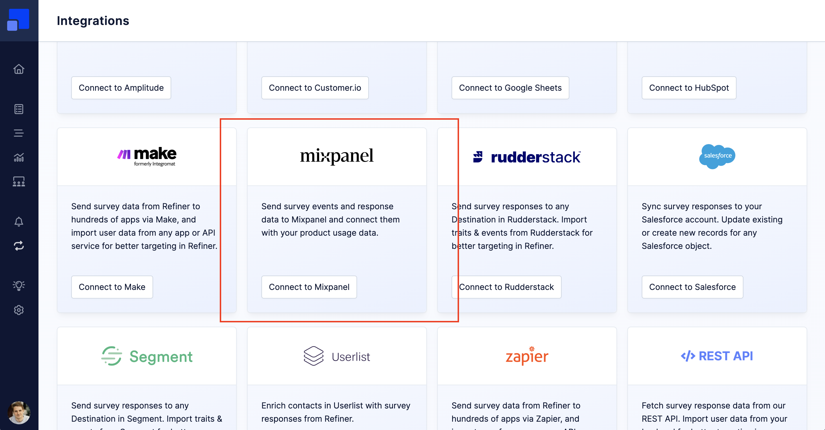 Product Matrix - Mixpanel