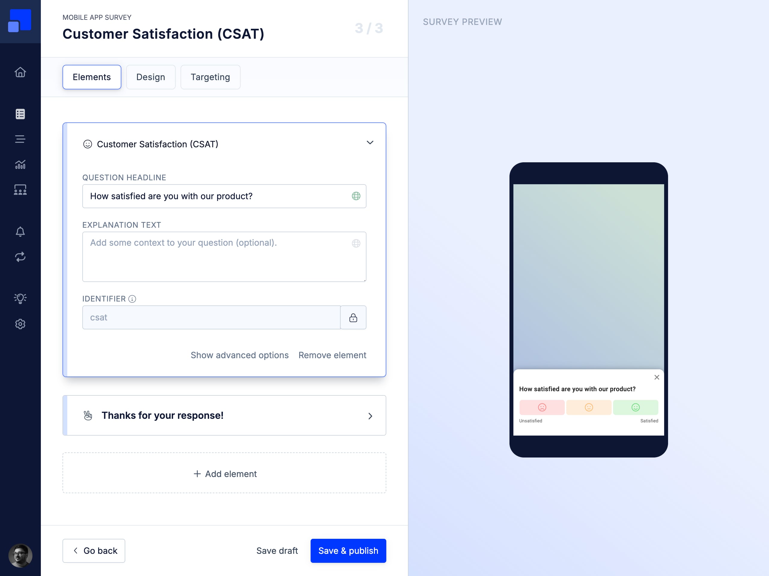Customize surveys